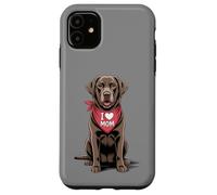 I Love Mom Chocolate Labrador Retriever Dog Mother's Day Case for iPhone 11