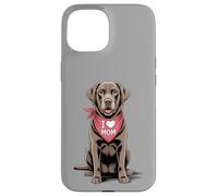 I Love Mom Chocolate Labrador Retriever Dog Mother's Day Case for iPhone 15