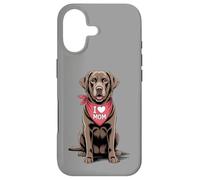 I Love Mom Chocolate Labrador Retriever Dog Mother's Day Case for iPhone 17