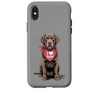 I Love Mom Chocolate Labrador Retriever Dog Mother's Day Case for iPhone X/XS