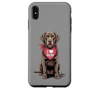 I Love Mom Chocolate Labrador Retriever Dog Mother's Day Case for iPhone XS Max