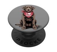 I Love Mom Chocolate Labrador Retriever Dog Mother's Day PopSockets Adhesive PopGrip