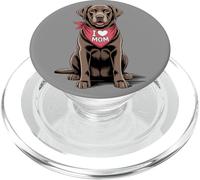 I Love Mom Chocolate Labrador Retriever Dog Mother's Day PopSockets PopGrip for MagSafe