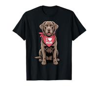 I Love Mom Chocolate Labrador Retriever Dog Mother's Day T-Shirt