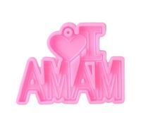 I Love Mom Dad Word Letter Keychain Epoxy Resin Mold Thanksgiving Mother Father Day Pendant Silicone Jewelry Making Casting Tools Resin Molds Silicone for Earrings