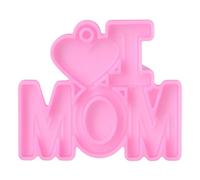 I Love Mom Dad Word Letter Keychain Epoxy Resin Mold Thanksgiving Mother Father Day Pendant Silicone Jewelry Making Casting Tools Resin Molds Silicone Large Square