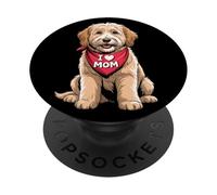 I Love Mom Goldendoodle Lover Dog Mother's Day PopSockets Adhesive PopGrip
