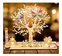 I LOVE MOM Money Gift Birthday Wood with Tree of Life, Creative Wedding Gift Money - Happy Decoration