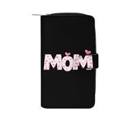 I Love Mom PU Leather Wallet Cloth with 12 Card Holder Handbag Long Clutch for Men Women