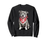 I Love Mom Staffordshire Bull Terrier Lover Dog Mother's Day Sweatshirt