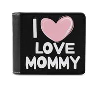 I Love Mommy Printed Bifold Wallet with Hidden Compartments Pocket Money and Credit Card Holder for Men Women