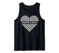 I Love Monte Carlo Checkered Heart Racer Tank Top