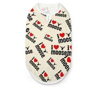 I Love Moose Cute Dog Vest Pet Clothes Sleeveless Shirt