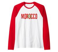 I Love Morocco, Cute Moroccan Flag Design Raglan Baseball Tee