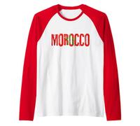 I Love Morocco, Cute Moroccan Flag Design Raglan Baseball Tee