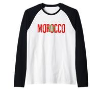 I Love Morocco, Cute Moroccan Flag Design Raglan Baseball Tee