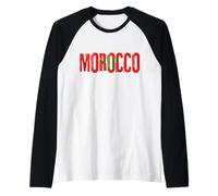 I Love Morocco, Cute Moroccan Flag Design Raglan Baseball Tee