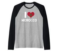 I Love Morocco Moroccan Pride Raglan Baseball Tee