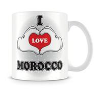 I Love Morocco Mug - Add Photo - Personalised Love-Heart Hands Design Gift