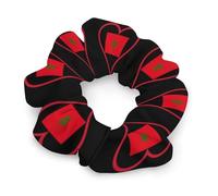 I Love Morocco Red Heart Hair Scrunchies for Women Elastic Hair Bands Soft Hair Ties for Styling Gift Christmas Valentine's Day