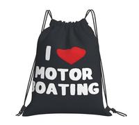 I Love Motor Boating Unisex Gym Sack Portable Drawstring Backpack Waterproof Swimming Bag For Hiking Gym Travel