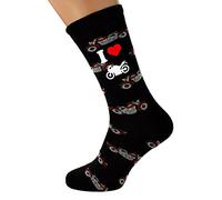 I Love Motorbikes Woven Design Mens Socks UK 5-12