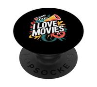 I Love Movies Cinema Buff Expression PopSockets Adhesive PopGrip