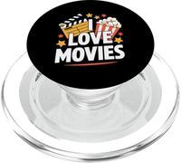 I Love Movies Popcorn Clapper Board Stars PopSockets PopGrip for MagSafe