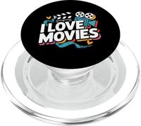 I Love Movies Popcorn Flicks Reel Cinema PopSockets PopGrip for MagSafe
