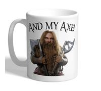 I Love Mugs - and My Axe! - Dwarf Warrior Gimli - Funny Fantasy Film Quote Mug, Ceramic, 11fl.oz.