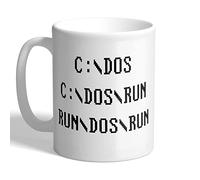 I Love Mugs - C Dos Run - Programming Code - Funny Programmer Mug, Ceramic, 11fl.oz.