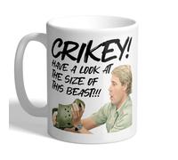 I Love Mugs - Crikey! - Steve Irwin with A Crocodile Shoe - Funny Mug, Ceramic, 11fl.oz.