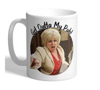 I Love Mugs - Get Outta My Pub - Peggy Mitchell - Barbara Windsor - Funny TV Quote Mug, Ceramic, 11fl.oz.
