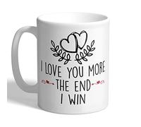 I Love Mugs - I Love You More - The End - I Win - Valentine's Mug, Ceramic, 11fl.oz.