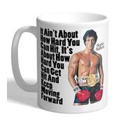 I Love Mugs - It Ain't About How Hard You Can Hit - Rocky Balboa - Sylvester Stallone - Movie Quote Mug, Ceramic, 11fl.oz.