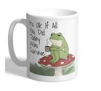 I Love Mugs - It's Ok If All You Did Today was Survive - Positive Inspirational Mental Health Toad, Frog Motto Mug, Ceramic, 11fl.oz.