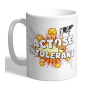 I Love Mugs - Lactose Intolerant - Funny Dairy Free Milk Mug, Ceramic, 11fl.oz.