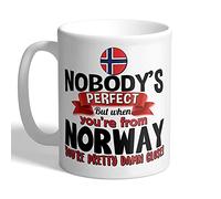 I Love Mugs - Nobody's Perfect But When You're from Norway You're Pretty Damn Close! - Mug, Ceramic, 11fl.oz.
