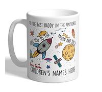 I Love Mugs - Personalised - Best Daddy in The Universe - Child's Names - Mug, Ceramic, 11fl.oz.