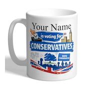 I Love Mugs - Personalised - is Voting for Conservatives - Your Name - Tories, Politics Election Mug, Ceramic, 11fl.oz.