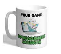 I Love Mugs - Personalised - Spreadsheet W*nker - Funny Colleague Excel Mug, Ceramic, 11fl.oz.