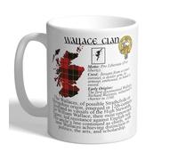 I Love Mugs - The Wallace Clan - History and Scottish Tartan - Scotland Mug, Ceramic, 11fl.oz.