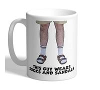 I Love Mugs - This Guy Wears Socks and Sandals - Funny Dad Mug, Ceramic, 11fl.oz.