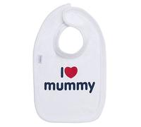 I Love Mummy Cotton Bib, Navy on White | Cool Baby Bib
