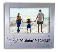 I Love Mummy & Daddy Photo Frame - New Mummy & Daddy Gifts - Mum Dad Gift Idea - Birthday Present for Parents To Be Mum Dad Picture Keepsake - 5 x 3.5 inch - Style 3