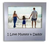 I Love Mummy & Daddy Photo Frame - New Mummy & Daddy Gifts - Mum Dad Gift Idea - Birthday Present for Parents To Be Mum Dad Picture Keepsake - 5 x 3.5 inch