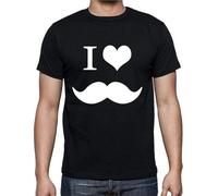 I Love Mustaches Facial Hair Body Lip Funny T Shirt Tee(Small)