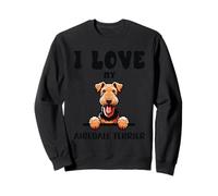 I Love My Airedale Terrier - Cute Cartoon Dog Lover Sweatshirt
