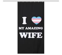 I Love My Amazing Wife Shower Curtain for Bathroom Waterproof Bath Liner with Hooks And Grommets Home Decor