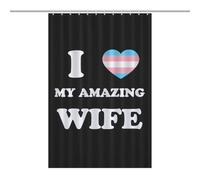 I Love My Amazing Wife Shower Curtain for Bathroom Waterproof Bath Liner with Hooks And Grommets Home Decor